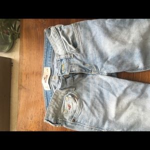 Light blue denim skinny jeans